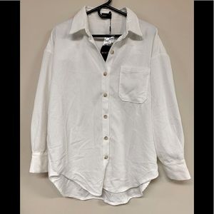 NWT White Fox Boutique White Corduroy Shacket